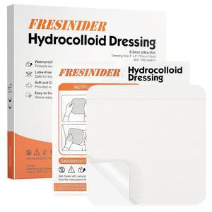 프레시나이더 하이드로콜로이드 상처 드레싱 4인치 x 4인치 u2013 10팩 초박형 자가 접착 붕대로 상처 관리, 욕창, 여드름, 물집 u2013 방수 및 흡수성 하이드로콜로이드 패치를 통해 빠른 치유가 가능합니다