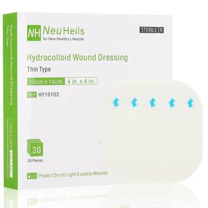 20팩 하이드로콜로이드 상처 드레싱 4x4인치 초박형 하이드로콜로이드 붕대 패치로 가벼운 삼출물 압력 궤양, 욕창, 경미한 화상, 상처 및 찰과상, 물집 및 수술 상처 관리를 위한 패치