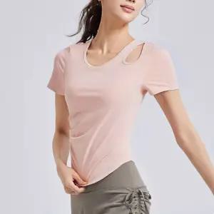 라운드넥 여성 요가 반팔 상의 티셔츠 1P 필라테스 복 운동 반팔 티셔츠 요가 트레이닝 여자 기본