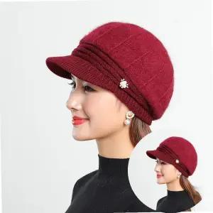 앙고라모자 겨울 중년여성 털모자 여성 겨울모자