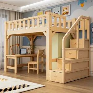 벙커침대 이층침대 우드 프레임 침대 원목 침대프레임 계단 벙커형