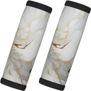 여행용 캐리어 수하물 식별자용 DXTKWL 화이트 골든 마블 프린트 손잡이 랩 액세서리용 소프트 핸들 그립