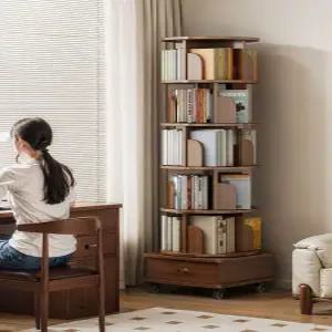 회전 책꽂이 정리대 북타워 공간활용 서재 실내 거실 장식장 인테리어 원목 정리함 스탠드