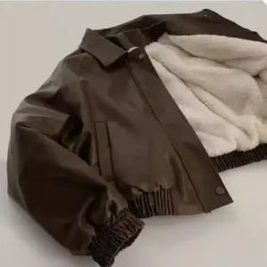 밴널스샵 여성 가죽 자켓 가을 겨울 기모 점퍼 PU 도톰 숏 상의 HO4