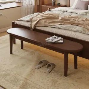 엔틱 스타일 침대 사이드 호두 호두색 원목 스툴