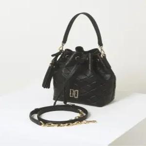 닥스 ACC CARLISLE MESH 블랙 칼라일 매쉬 가죽 버킷백 DCBA2E323BK