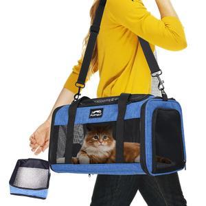 TSA 반려동물 항공사, 방문에 강아지를 승인, 고양이와 반려동물에게 고양이 캐리어 반려견 접이식 있는 탑승, 쓰레기통이 위한 소프트, 자동차 15파운드까지 소형 다크 여행, 최대 블루 한 이상적, 수의사 가방,