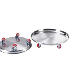 이동식 화분받침대 원형 휠 소형 스테인리스 트레이