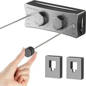 접이식 빨랫줄 실내 및 실외 흔들림 없는 벽걸이 건조대 16.7피트 스테인리스 스틸 와이어 이중 발코니용