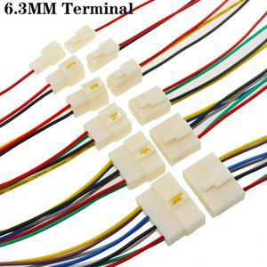 1세트 2 3 4 6 8 9 핀 6.3mm 전기 자동차 커넥터 고전류 장비 배선 하네스 남성 여성 플매트 카펫 러그  조