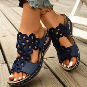 여성 캐주얼 비치 슬리퍼 여름용 빅사이즈 오픈토 컴포트 웨지 토시 G45Z2B 원픽2