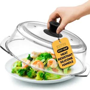 베즈라트 전자레인지 톨 유리판 커버 쉽게 잡을 수 있는 실리콘 손잡이가 스플래터 가드 뚜껑 100 식품