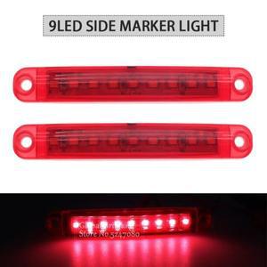 레드 9LED 버스 트럭 트레일러 조명 사이드 마커 라이트 방수 테일 표시기 주차등 24V 2 개