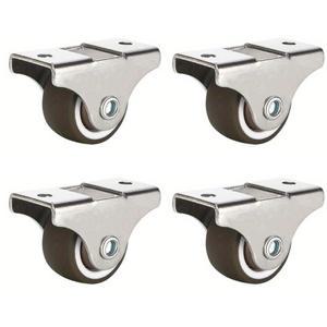 4Pcs 1.25 인치 가구 캐스터 바퀴 로우 프로파일 고무 롤링 휠 카트 서랍 용 미니 소형 리지드 사일런트