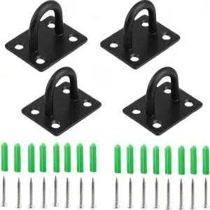 팬보드타 4PCS 헤비 듀티 스테인리스 스틸 천장 후크 플레이트 - 80LB 하중 스윙 해먹 요가 실크 실내/외용