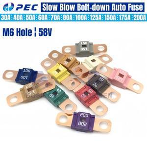 PEC SBFW-L M6 58V 볼트 다운 슬로우 블로우 퓨즈 30A 40A 50A 60A 70A 80A 100A 125A 트럭RV배터리 고전류