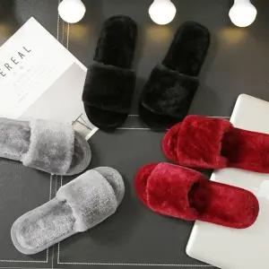 쉬미리 빅사이즈가능 방한화 밍크 기모 털신발 털슬리퍼 털신
