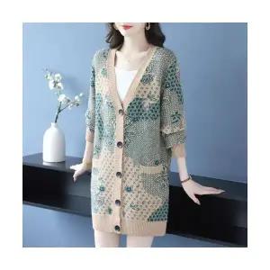 여자 롱 가디건 카디건 빅사이즈 퍼 니트 하프 가을 겨울 아우터 BE4