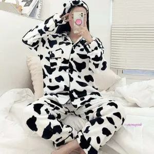 극세사 밀크카우 파자마세트 겨울fgh939