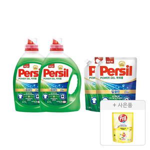 퍼실 파워젤 드럼/일반 겸용 액체세제 2.7L, 2개+리필 1.8L, 2개+증정(프릴 시크릿 오브 베이킹소다 레몬 300ml, 1개)
