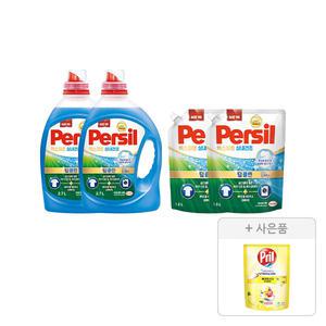 퍼실 엑스퍼트 실내건조 2.7L, 2개+리필 1.8L, 2개+증정(프릴 시크릿 오브 베이킹소다 레몬 300ml, 1개)