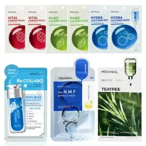 총18장 9+9 메디힐 마스크팩 티트리 콜라겐 아쿠아 수분 비타 미백 NMF 인투스킨