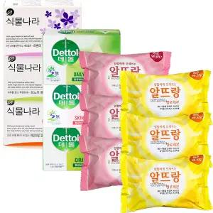 알뜨랑 비누 140g x 6개,데톨,식물나라 오래쓰는 단단한