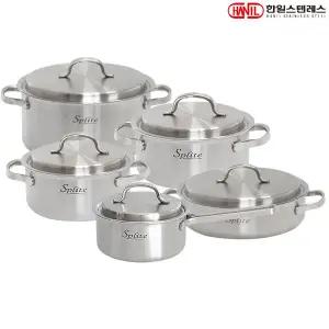[한일스텐레스] 스플릿 인덕션 통5중 304스텐 냄비세트 5종 편16+양18+20+24+전24