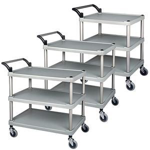 플라스틱 3단서빙카트(중/대/특대) 왜건 왜곤 웨건 급식차 배식카 식당 운반차 주방 밀카 병원 요양원 핸드카트