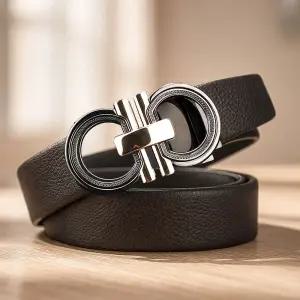 윌리엄캠벨 소가죽 남성벨트 정장 남자 가죽 벨트 자동 버클 WB537