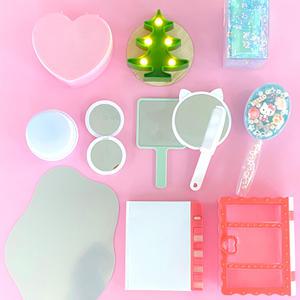 (데코덴 재료) 케이스 머리빗 무드등 보석함 양면거울 다이어리 오르골 손거울 꾸미기