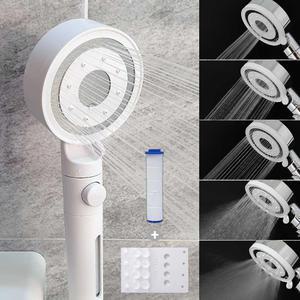 라이프미 절수 샤워기 헤드+필터+흡착식거치대/ 6가지모드 수압상승 고압 욕실샤워기 욕실 스프레이건