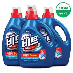 비트 세탁세제 딥클린파워 액체 3L용기일반 4개