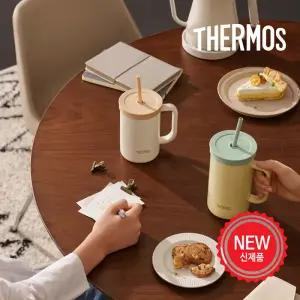 써모스 더 콤팩트 스트로 컵앤텀블러 TKHA-600K / 600ml 빨대 컵 손잡이