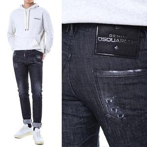 [디스퀘어드2]디스퀘어드 빅 스퀘어 펠트로고패치 링클 블랙워싱진/74LB1227 S30357 900