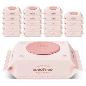 위프리 제로 핑크 엠보싱 아기물티슈, 55g, 100매, 20팩