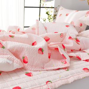 [국산] 프루티 상큼한 과일 패턴 시어서커 홑이불 여름이불세트