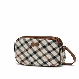 [닥스ACC] DCBA4F631 브라운 하우스체크 자카드 크로스백