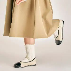 [보리보리/아이들]1102 키즈 & 맘 에나멜 투톤 캡토 메리제인 - 아이보리