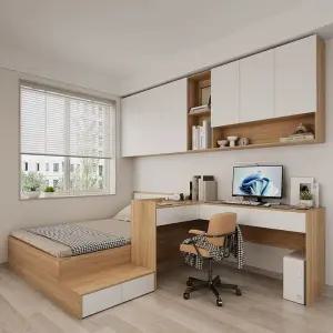 일체형 침대책상 조립식 벙커 세트 공간활용 공부방 원룸 1800x1900