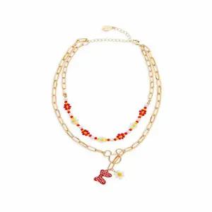 [공식] 디즈니 미키와친구들 미니마우스 목걸이 플라워 비즈 액세사리 (105Q423U334)