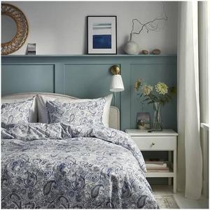 이케아 로드게르시아 이불+베개커버2 블루화이트 240x220cm 침구 매트리스 이불커버