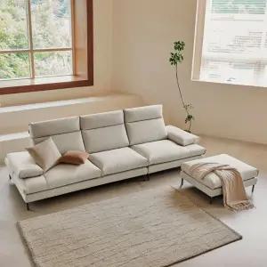 [롯데백화점]봄소와 나린 4인용 테베레 패브릭 스윙소파 + 스툴