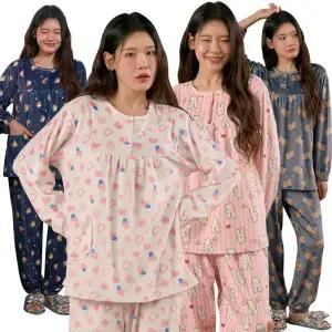 여자 수면잠옷 겨울 릴렉스 밍크극세사 스판 상하 파자마세트