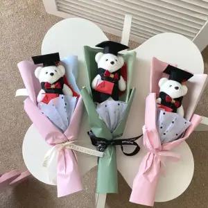 꽃다발 졸업식 학사모 곰돌이인형 꽃다발만들기 장식