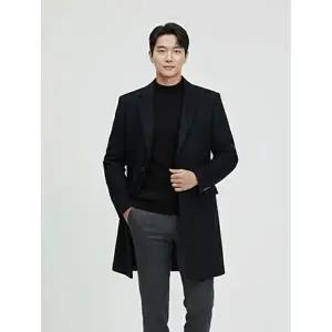 [하프클럽/BY파크랜드]다크 네이비 캐시미어 혼방 2버튼 체스터 코트-AA2OH405S