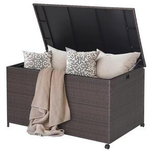 탱쿨라 133 갤런 데크 보관함, 2 개의 유니버설 휠이 있는 파티오 라탄 보관 용기, 안전 공압봉, 지퍼 라이너, 튼튼한 강철 프레임, 뒷마당, 풀사이드에 이상적입니다