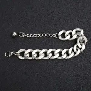 텍스처 볼드 체인 팔찌 써지컬 남성 커플 커브 팔찌