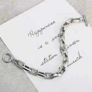플레이트 체인팔찌 써지컬 커플 오벌 링크 팔찌