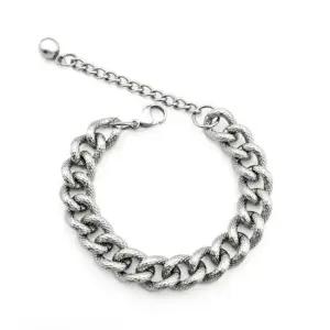 텍스처 쿠바 체인 팔찌 남성 커플 써지컬 볼드 팔찌